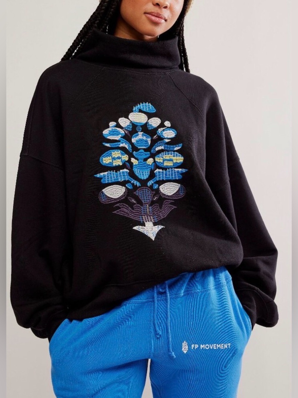 FP MOVEMENT On Your Mark Sweat Logo Sweatshirt / Black Combo